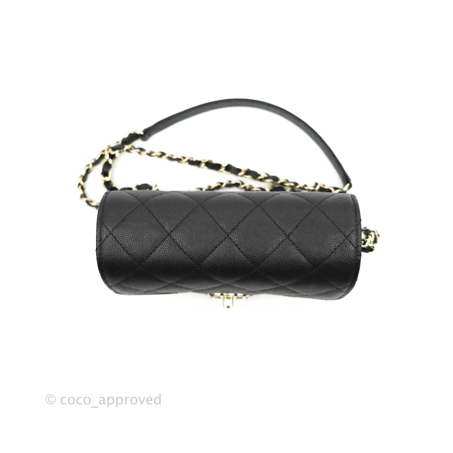 Chanel Quilted Small Like The Wallet Flap Black Caviar Light Gold Hardware 22C