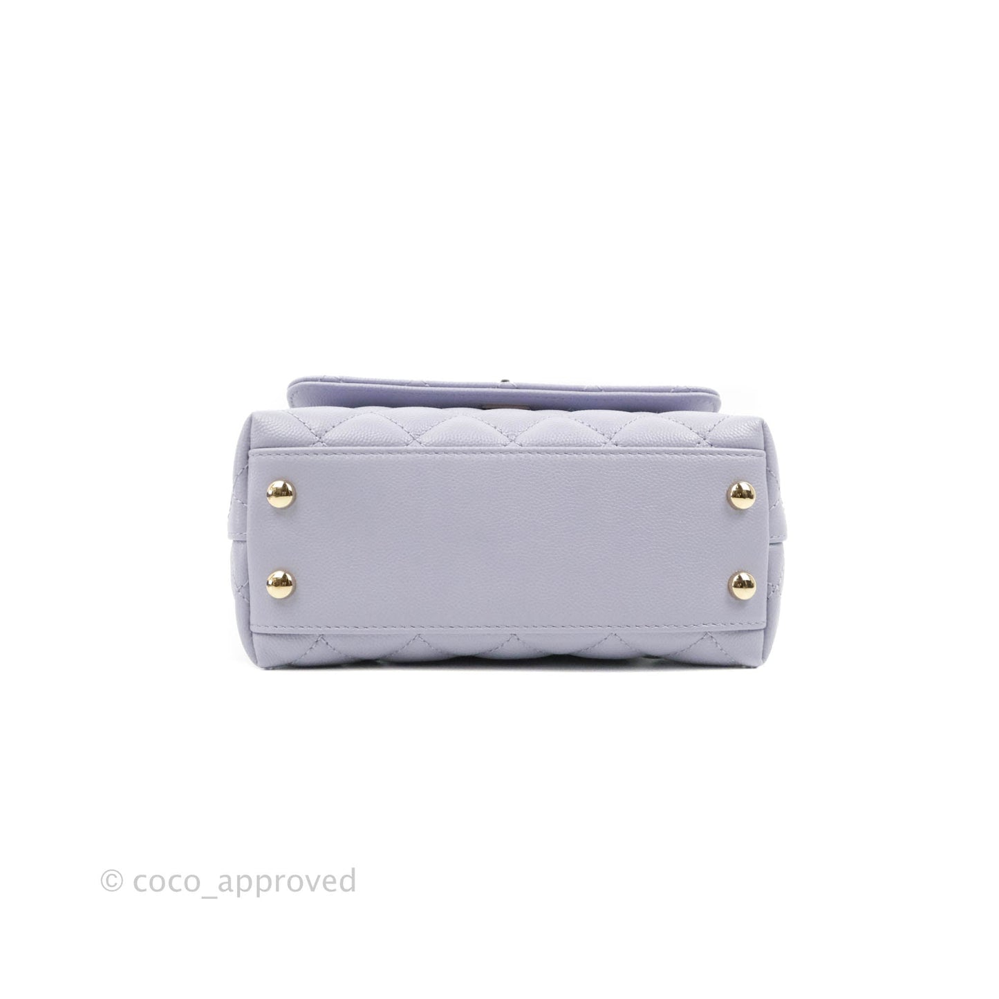 Chanel Mini Coco Handle Quilted Lilac Caviar Gold Hardware