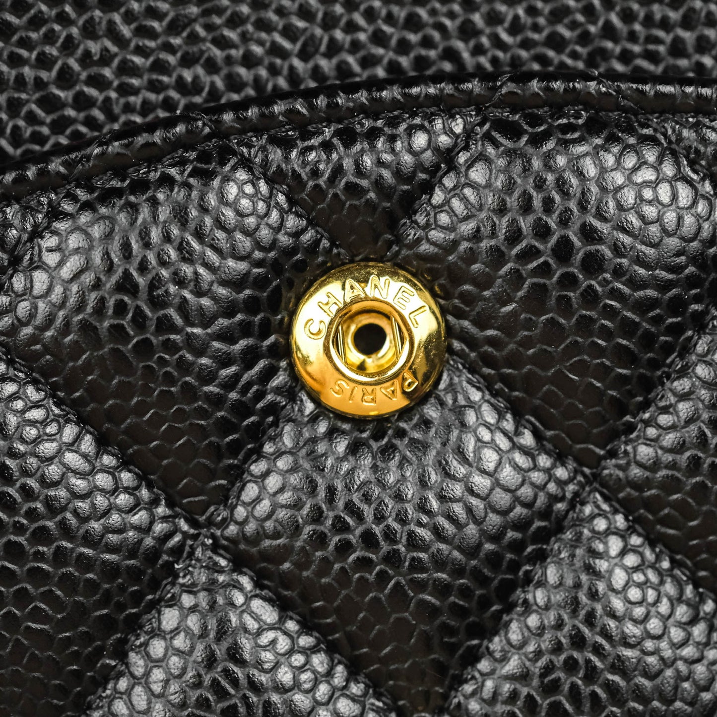 Chanel Classic M/L Medium Double Flap Black Caviar Gold Hardware
