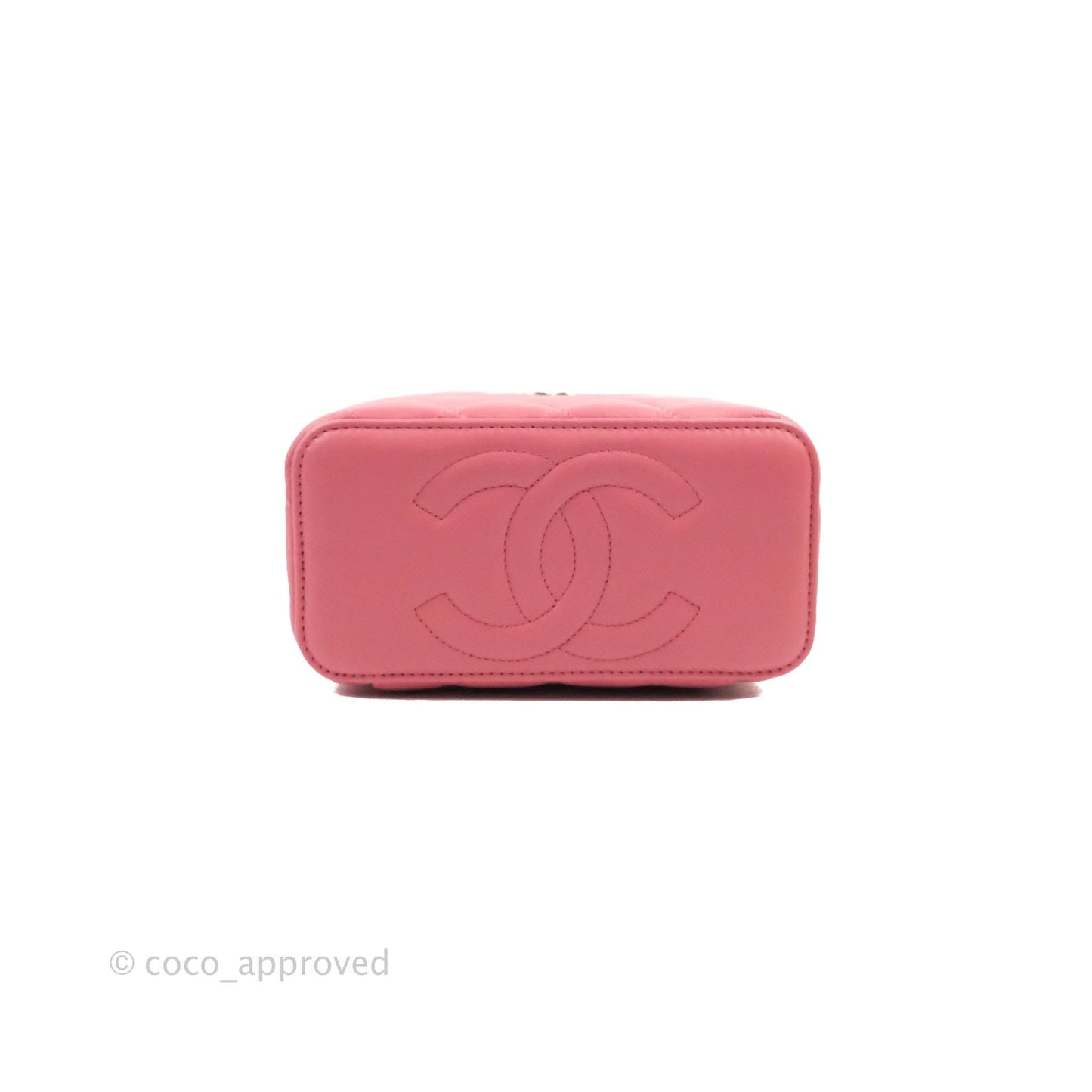 Chanel Vanity Rectangular Top Handle Pink Lambskin Gold Hardware