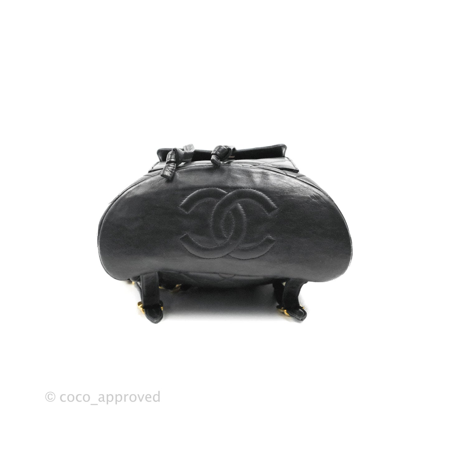 Chanel Vintage CC Duma Backpack Black Lambskin 24K Gold Hardware