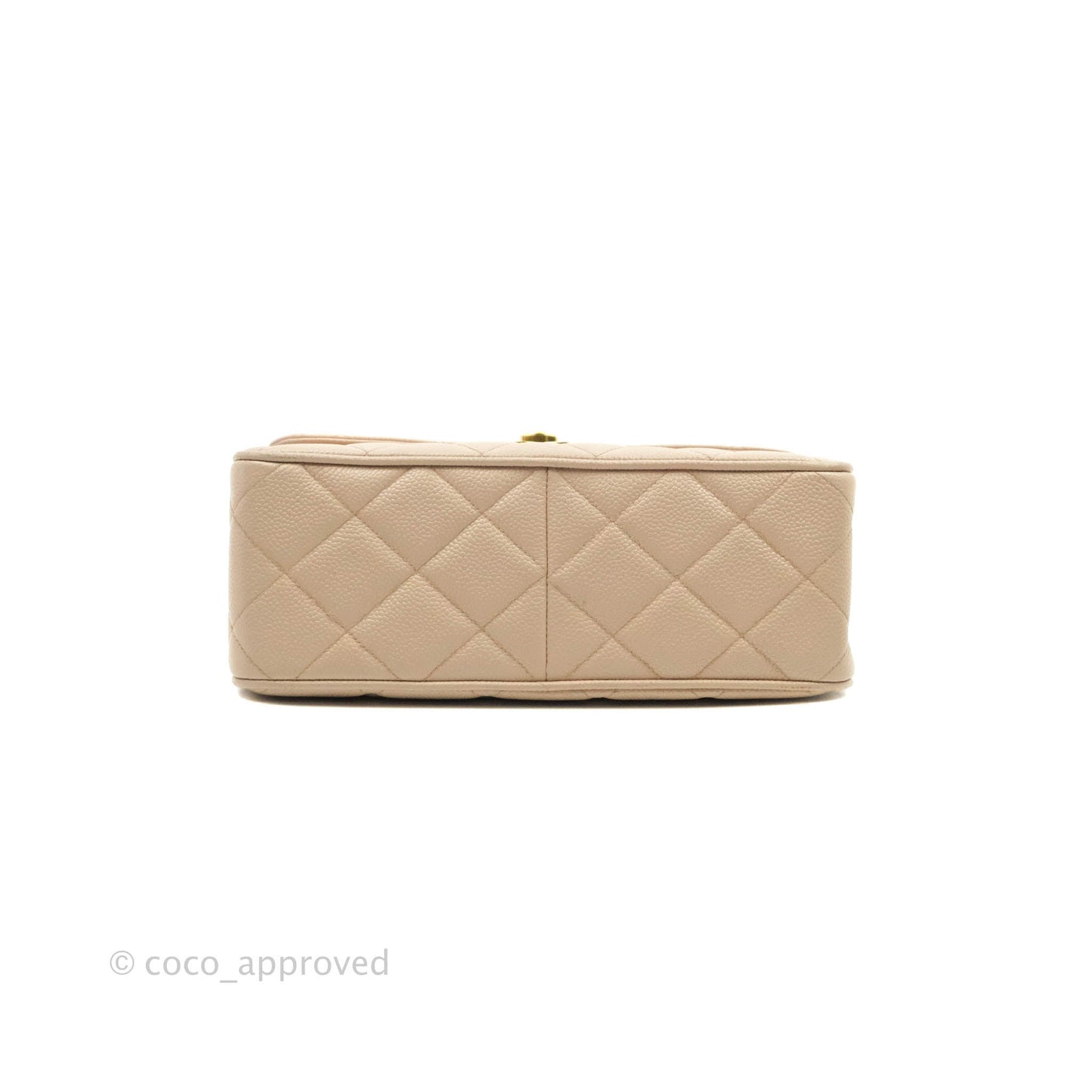 Chanel Vintage CC Large Square Shoulder Bag Dusty Pink Caviar 24K Gold Hardware