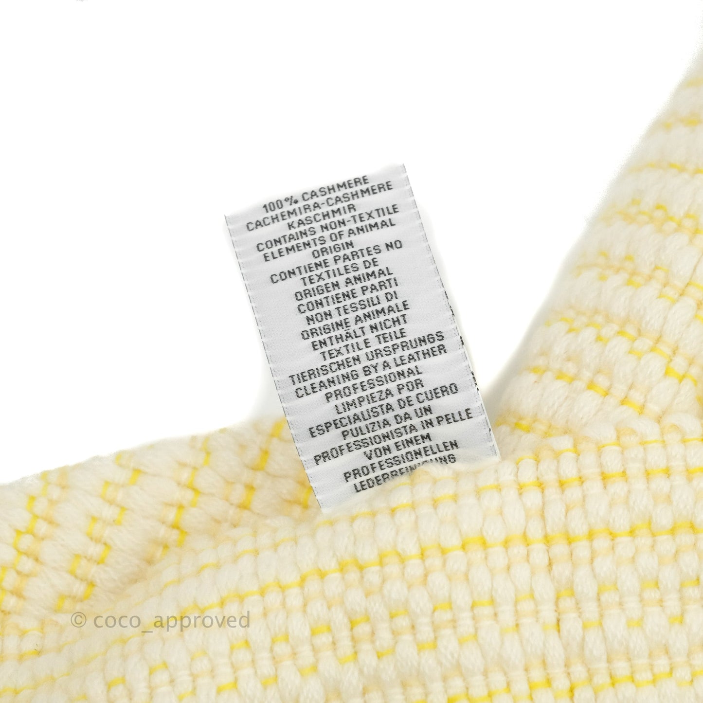 Hermes Cashmere Boutis Muffler Écru / Jaune