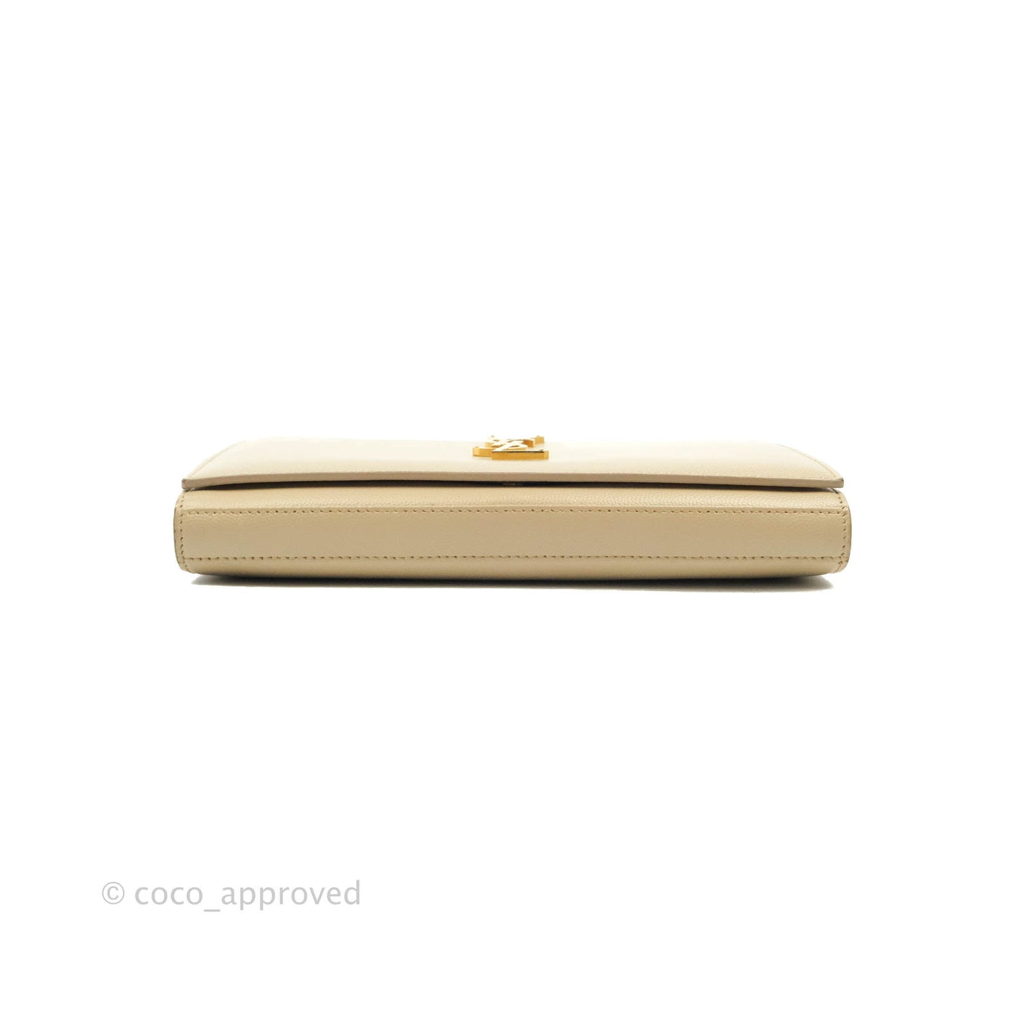 Saint Laurent Classic Beige Grained Leather Gold Hardware