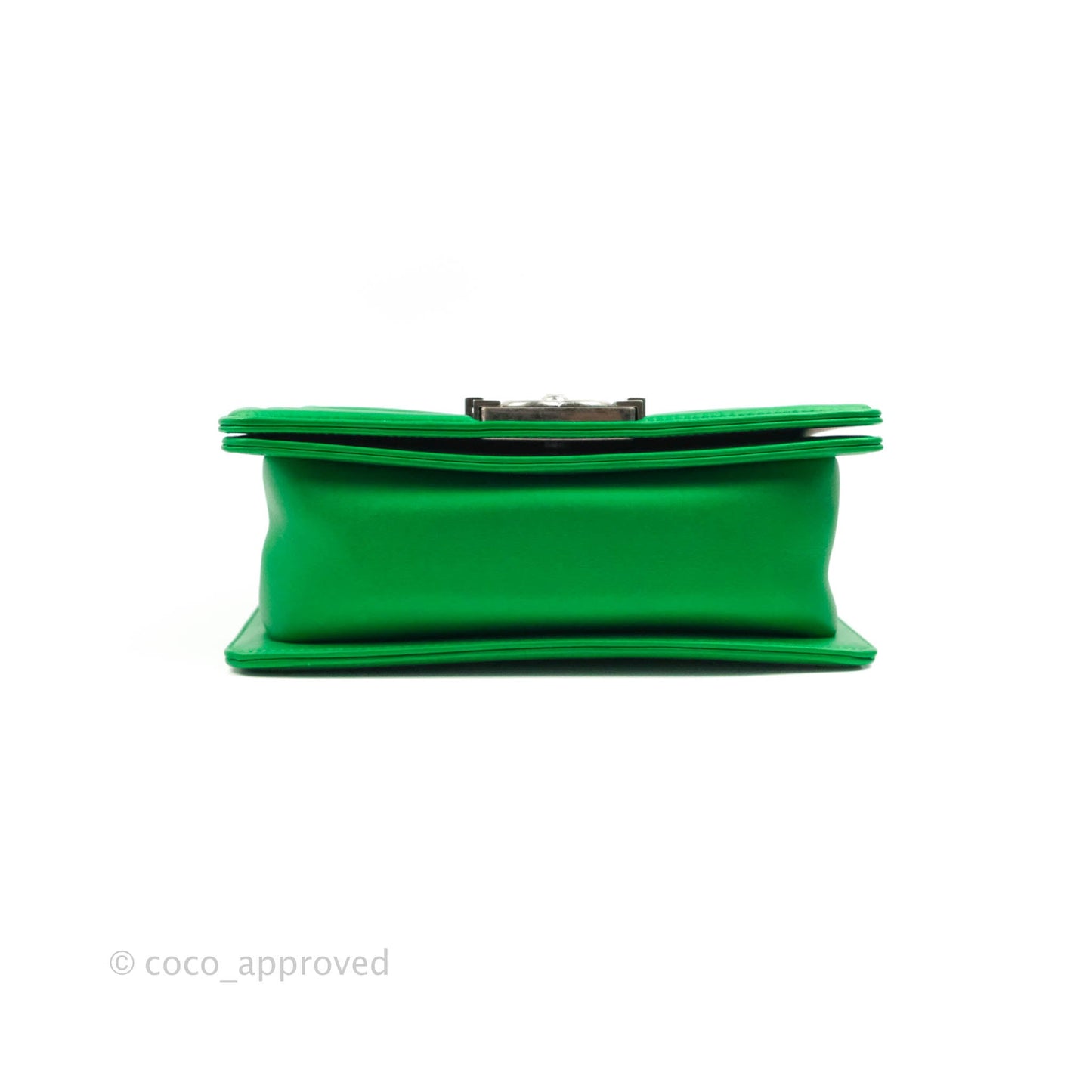 Chanel Small Boy Green Calfskin Ruthenium Hardware