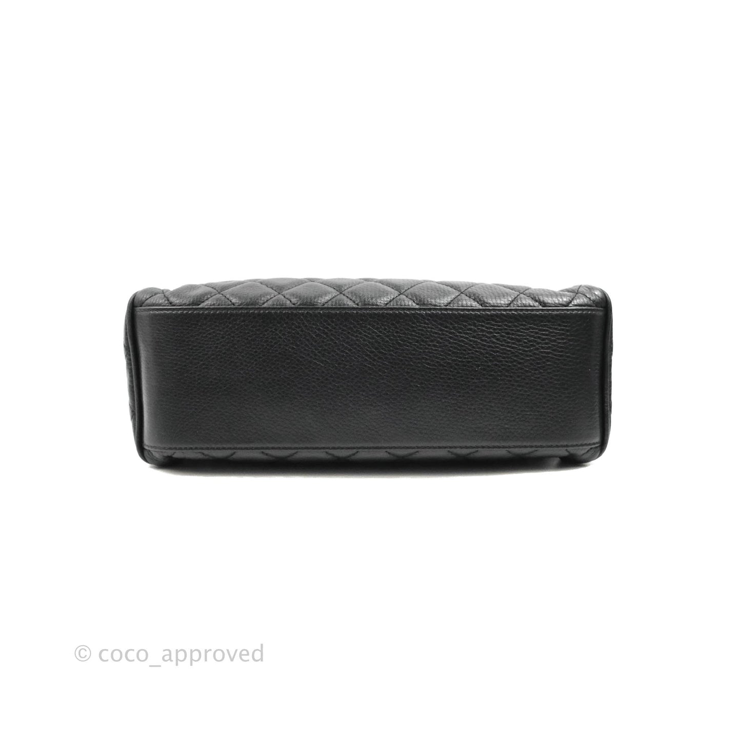 Chanel Quilted Airline Bowling Bag with Handle Black Calfskin Ruthenium Hardware