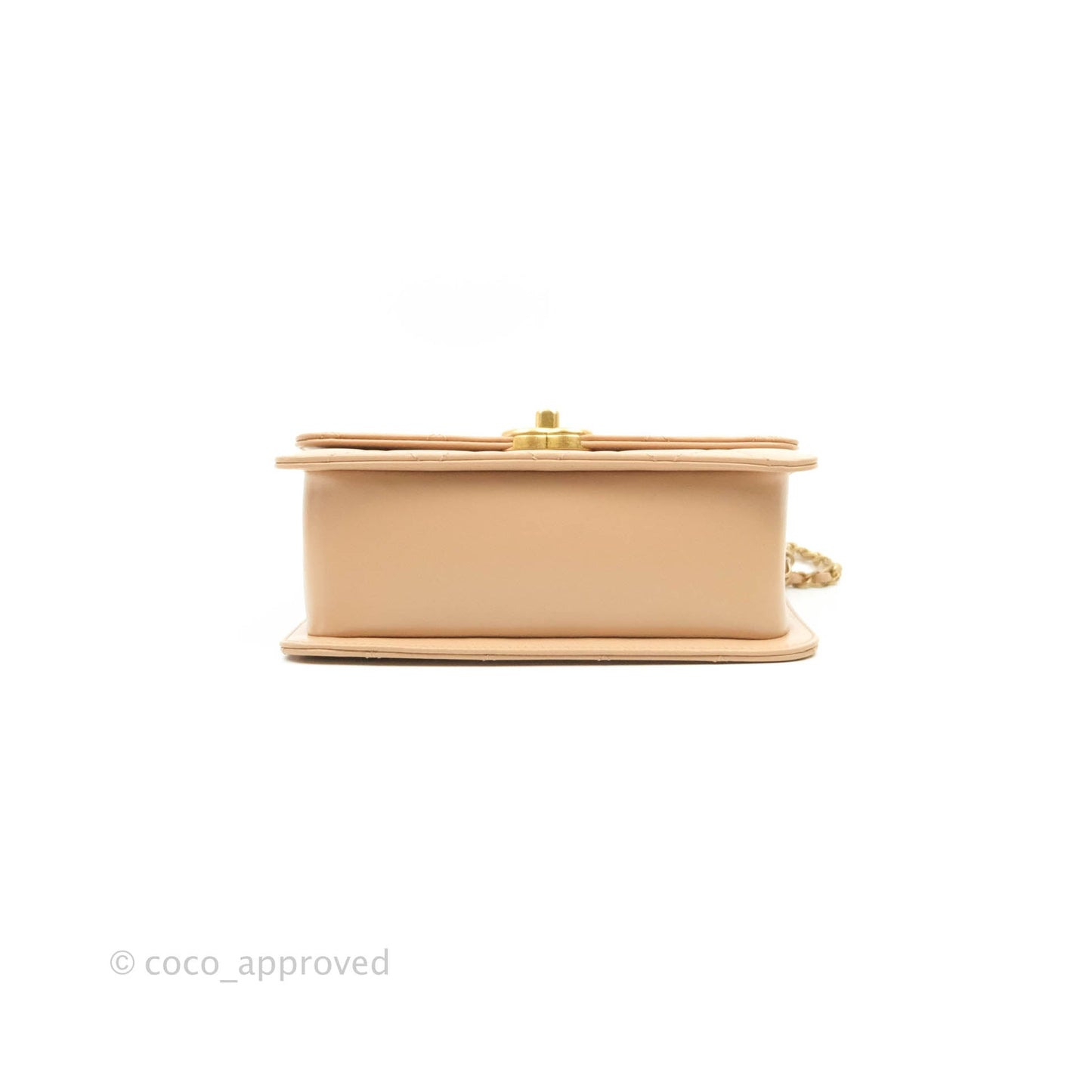 Chanel Quilted Mini Perfect Fit Adjustable Beige Calfskin Gold Hardware 21A