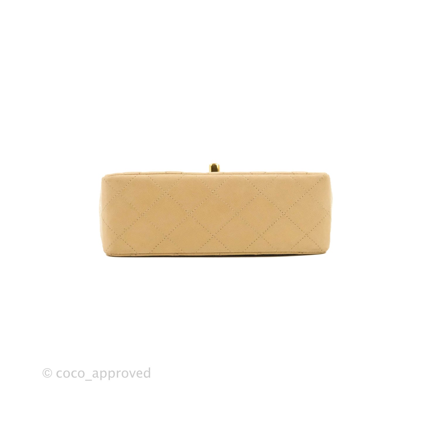 Chanel Vintage Mini Square Beige Lambskin 24K Gold Hardware