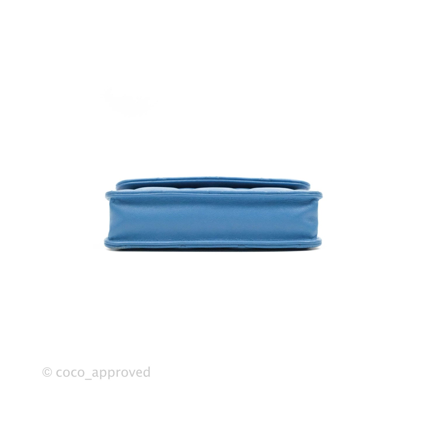 Chanel Ribbon Belt Bag Blue Lambskin Gold Hardware