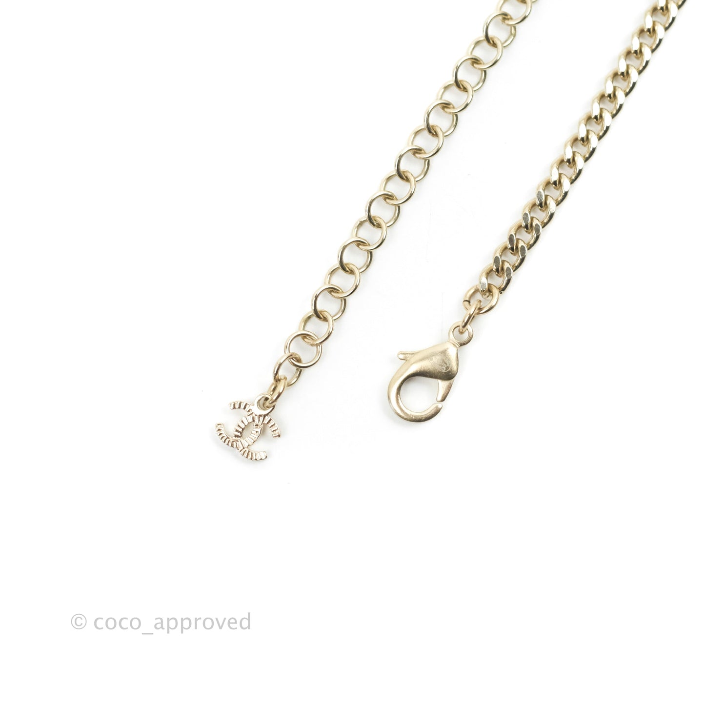 Chanel CC Round Crystal Choker Gold Tone 22C