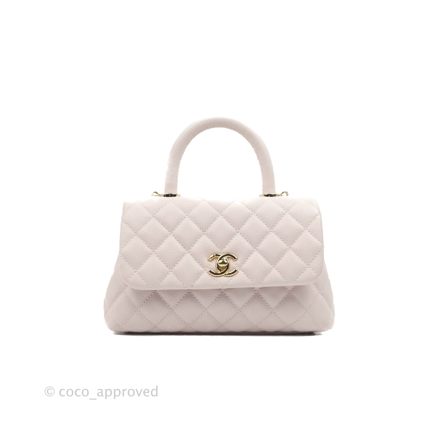 Chanel Small Coco Handle Light Lilac Pink Caviar Gold Hardware
