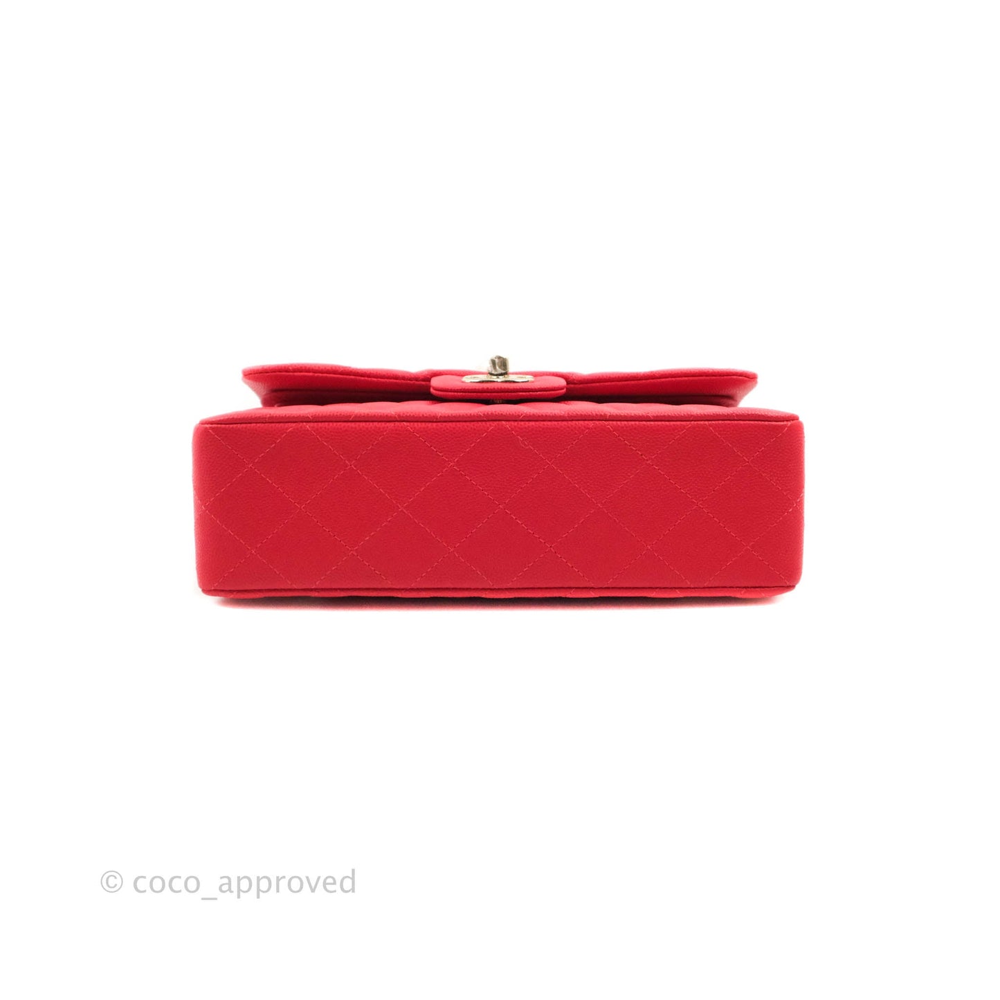 Chanel Small Classic Quilted Flap Red Caviar Gold Hardware