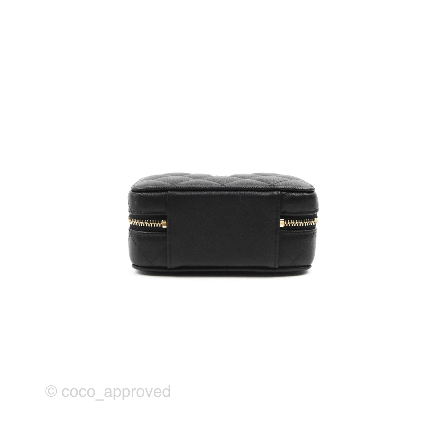 Chanel Vanity Handle With Chain Black Caviar Gold Hardware 22P