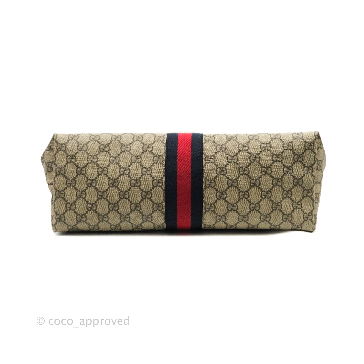 Gucci Ophidia Medium Tote With Web GG Supreme Canvas Beige Ebony