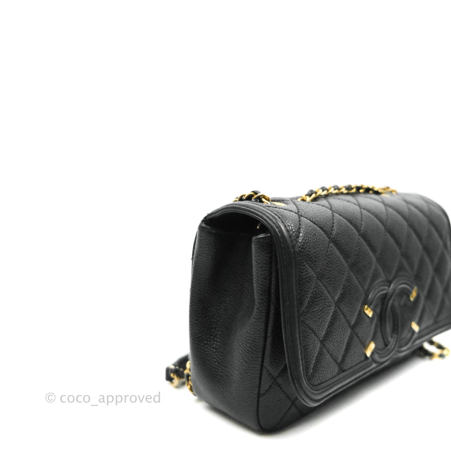 Chanel Quilted Small CC Filigree Flap Black Caviar