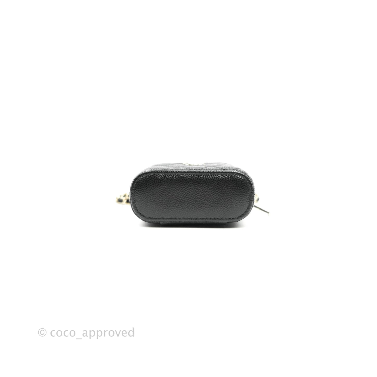 Chanel Quilted Small Handle With Care Vanity Case With Chain Black Caviar Gold Hardware