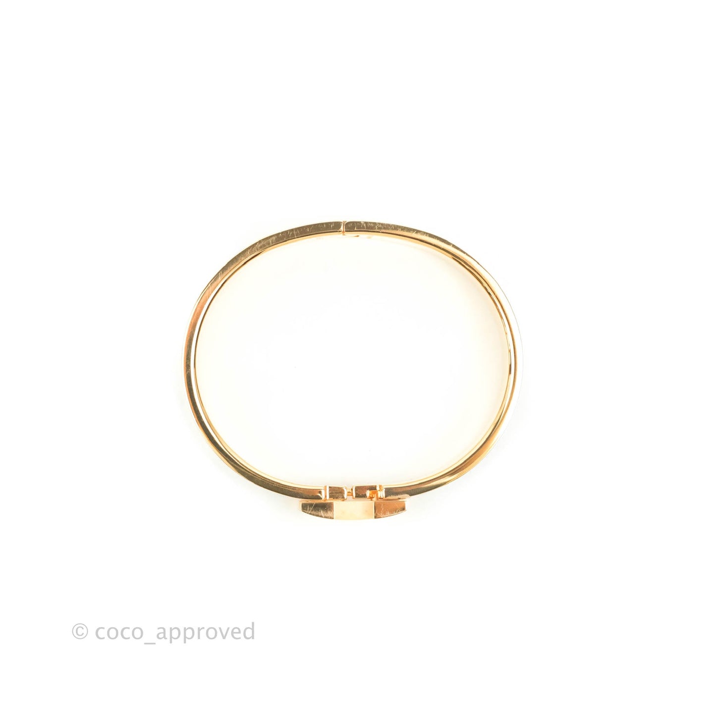 Hermès Clic H Bracelet Bleu Polaire Rose Gold PM