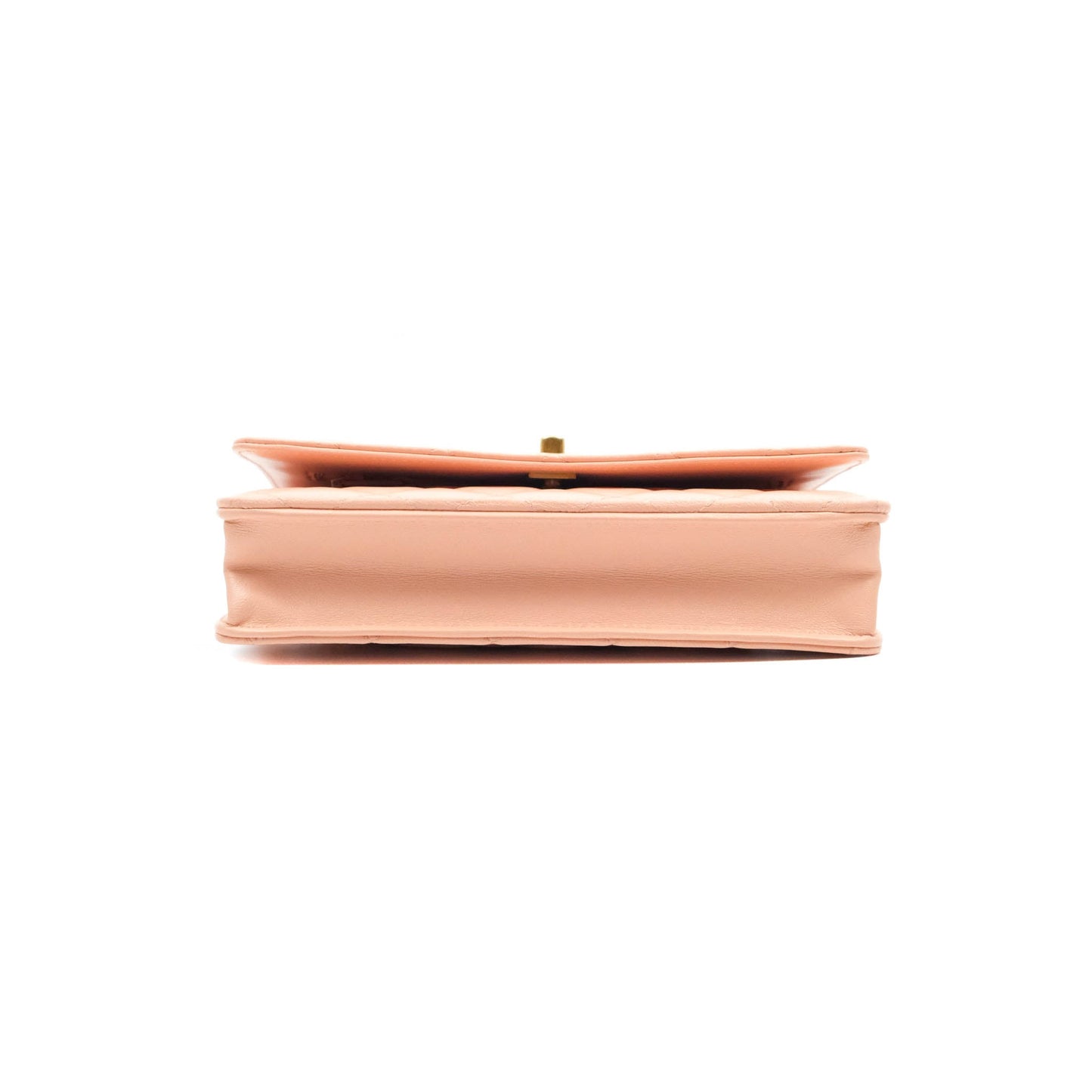 Chanel Quilted Pearl Crush Wallet on Chain WOC Light Pink Lambskin Aged Gold Hardware