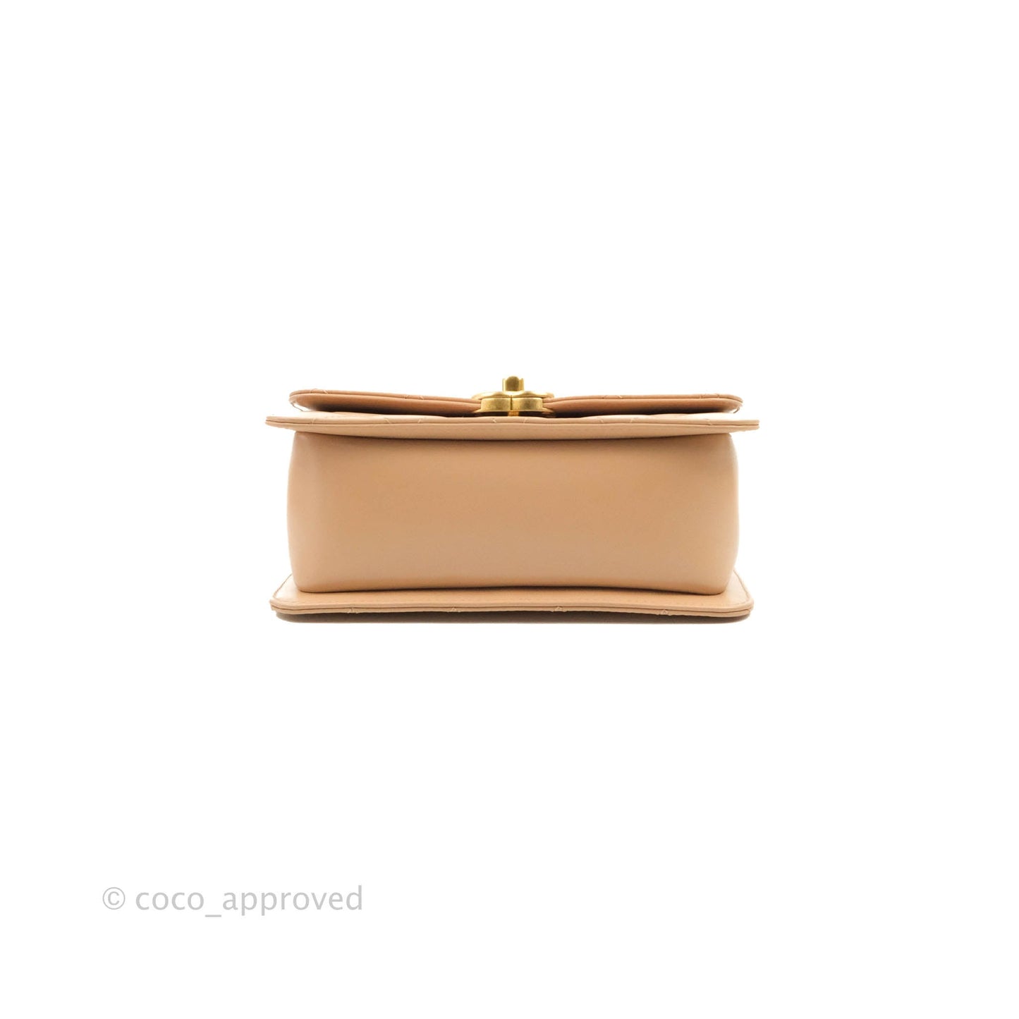 Chanel Quilted Perfect Fit Adjustable Beige Calfskin Gold Hardware 21A