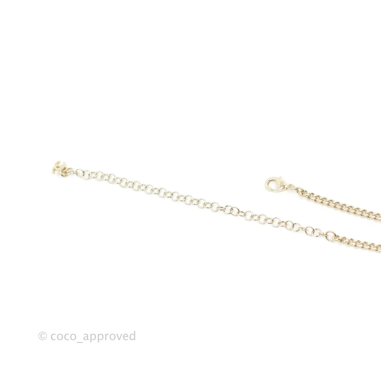Chanel CC Crystal Resin Choker Light Gold Hardware 22C