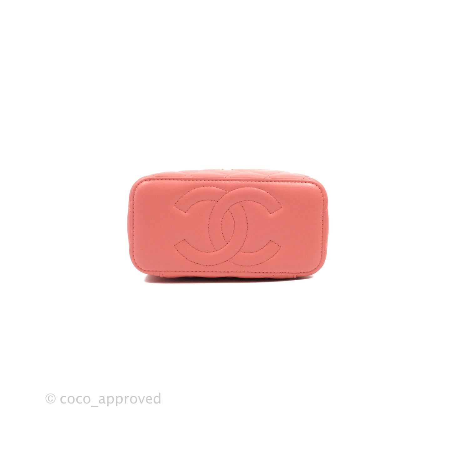 Chanel Vanity Rectangular Top Handle Pink Lambskin Gold Hardware