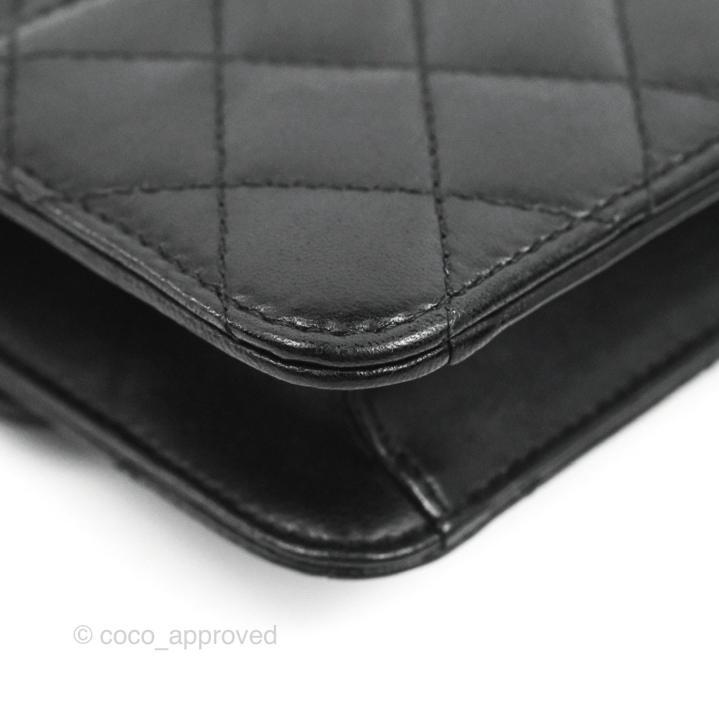 Chanel Mini Flap on Chain Black Calfskin Aged Gold Hardware
