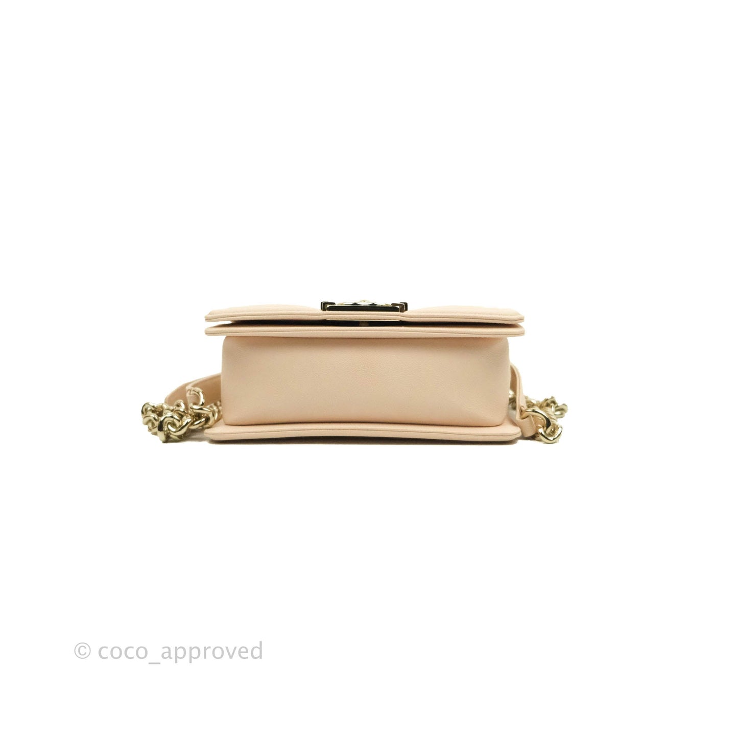 Chanel Small Boy Chevron Light Pink Caviar Gold Hardware