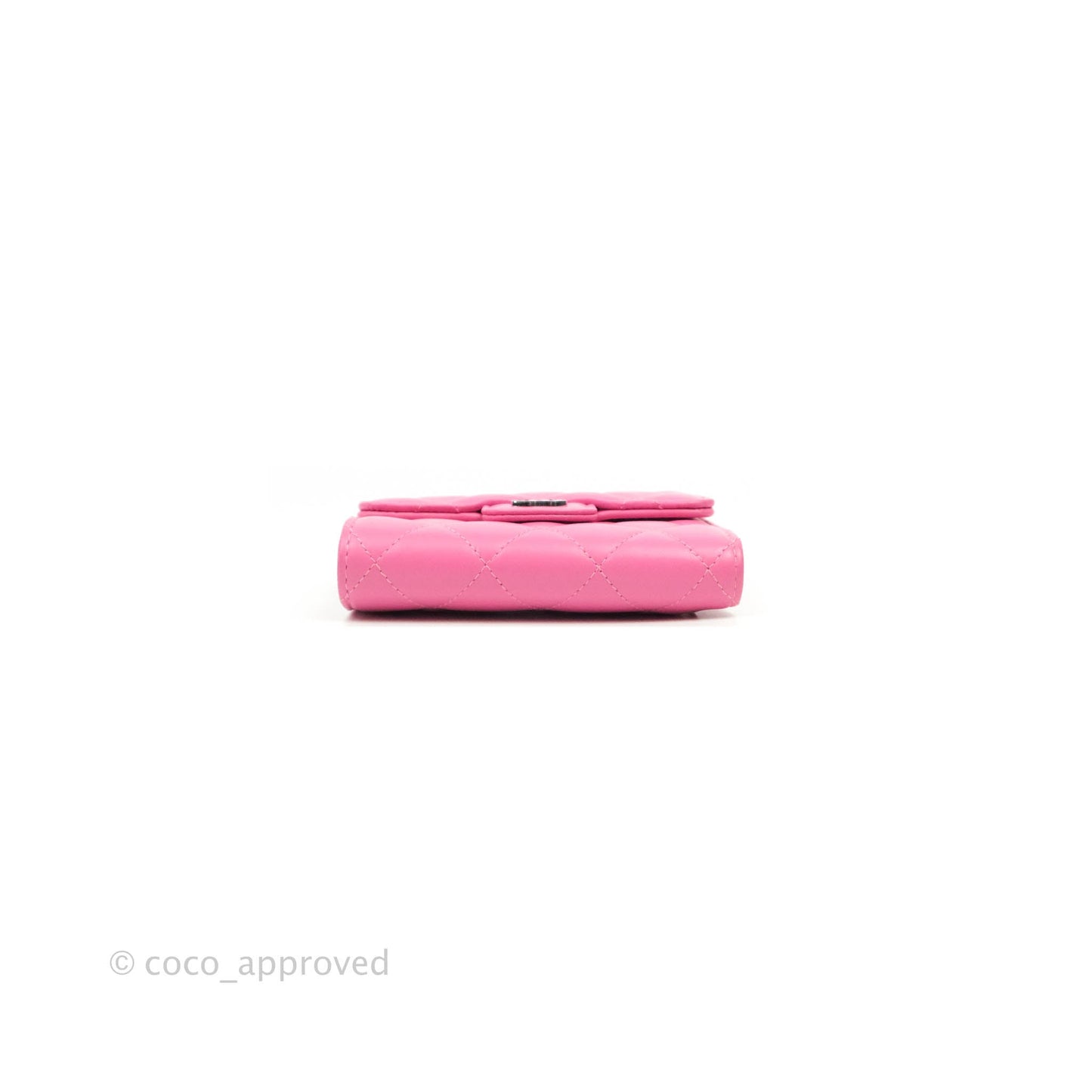 Chanel Classic Flap Wallet Pink Lambskin Silver Hardware
