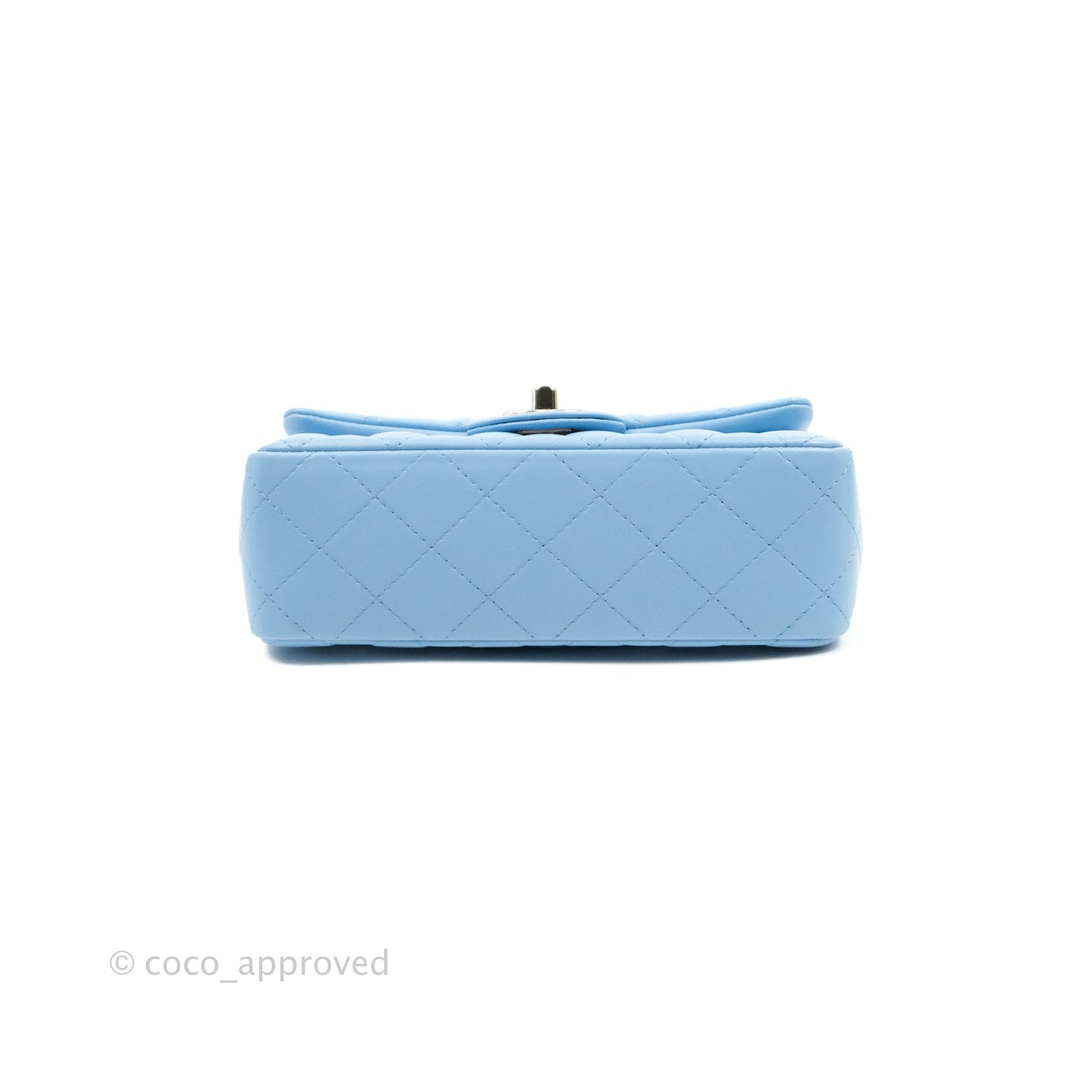 Chanel Quilted Mini Rectangular Flap Blue Lambskin Gold Hardware