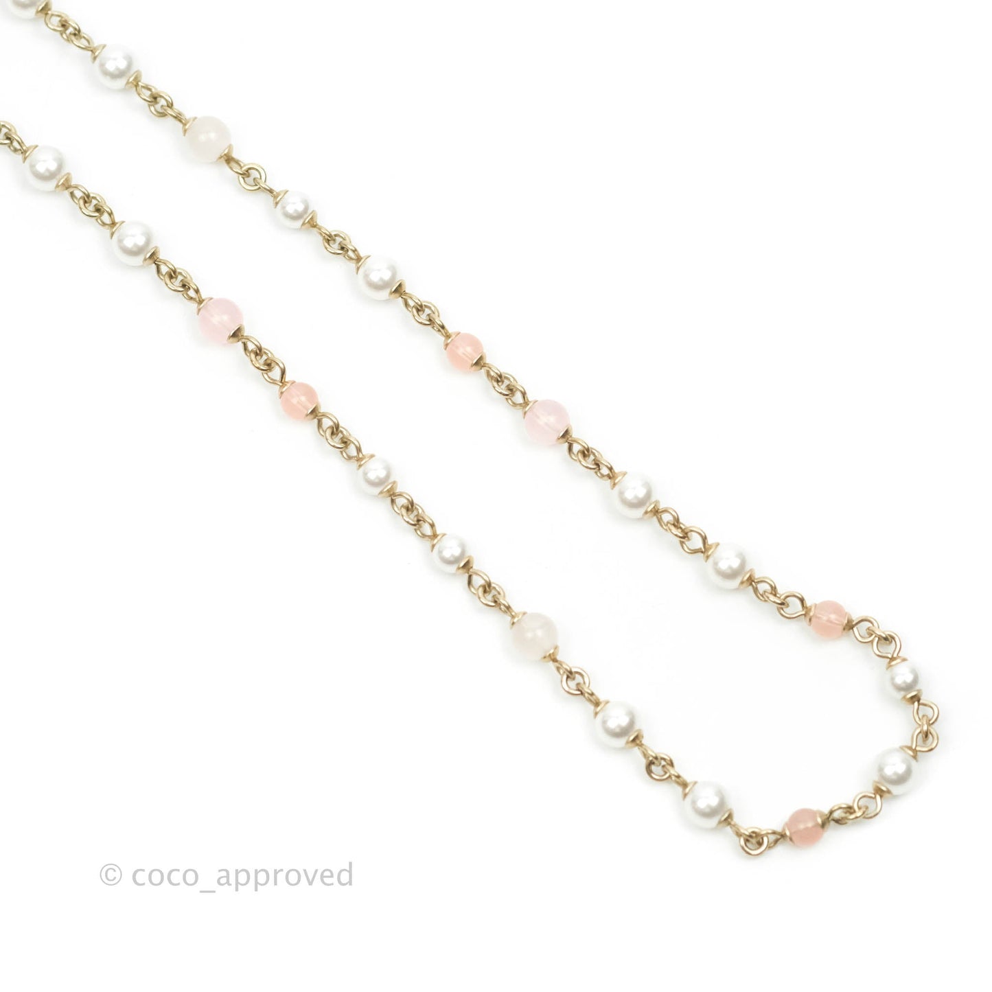 Chanel CC Crystal Pearl Heart Belt Gold Tone 21B