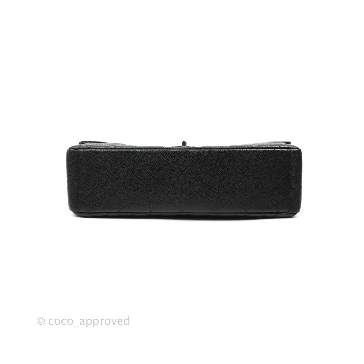 Chanel Quilted Maxi Single Flap Black Caviar Silver Hardware