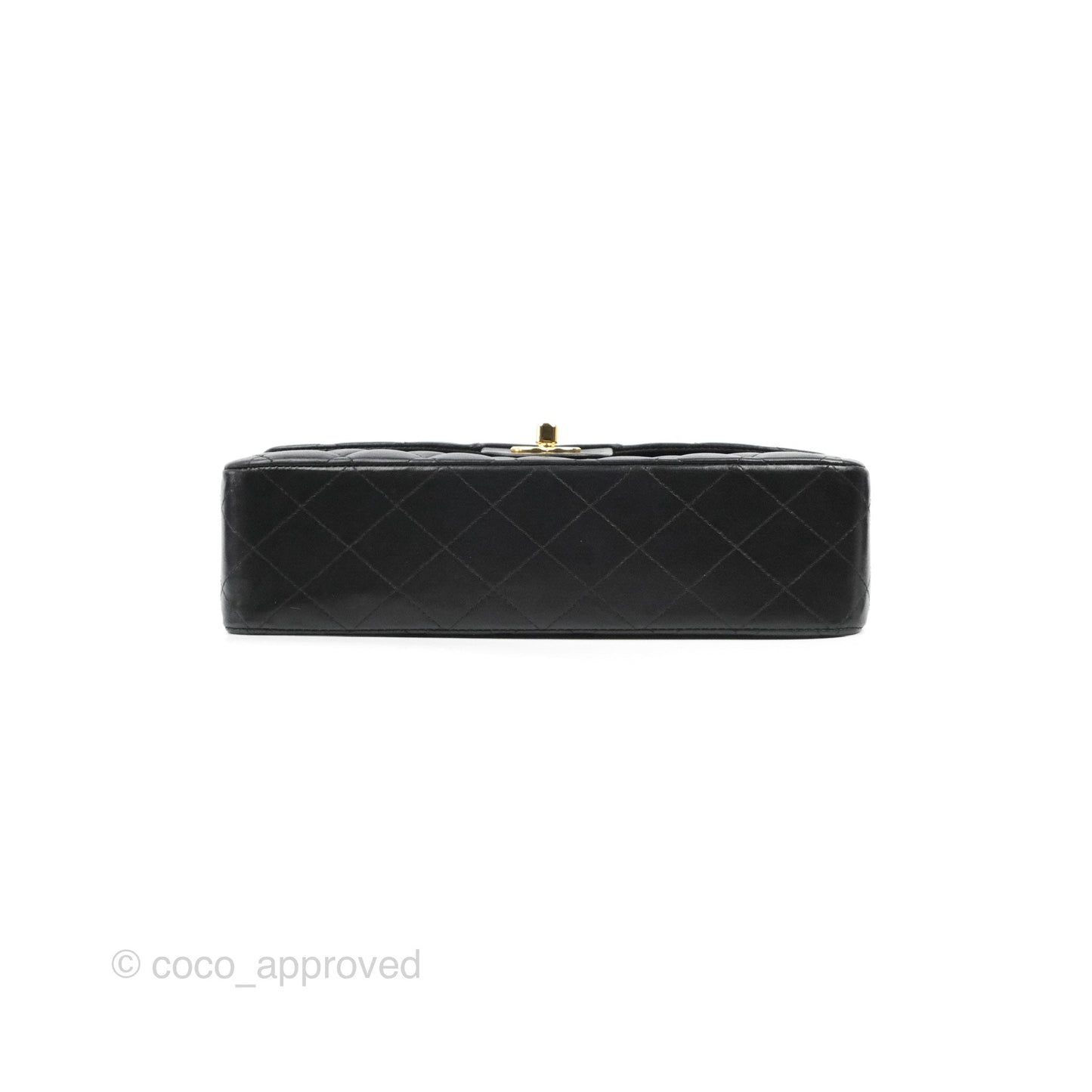 Chanel Classic M/L Medium Flap Quilted Black Lambskin Gold Hardware