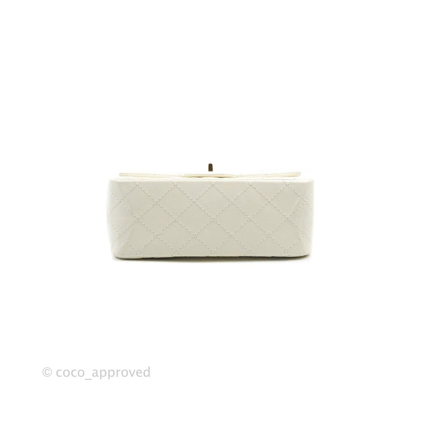 Chanel Mini Reissue 224 White Aged Calfskin Aged Gold Hardware