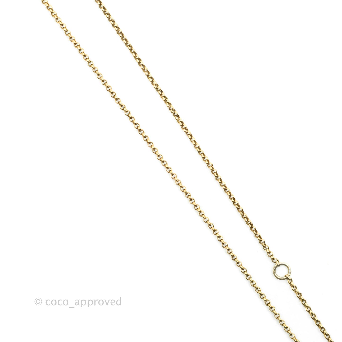 Chanel CC Crystal Necklace Gold Tone 19V