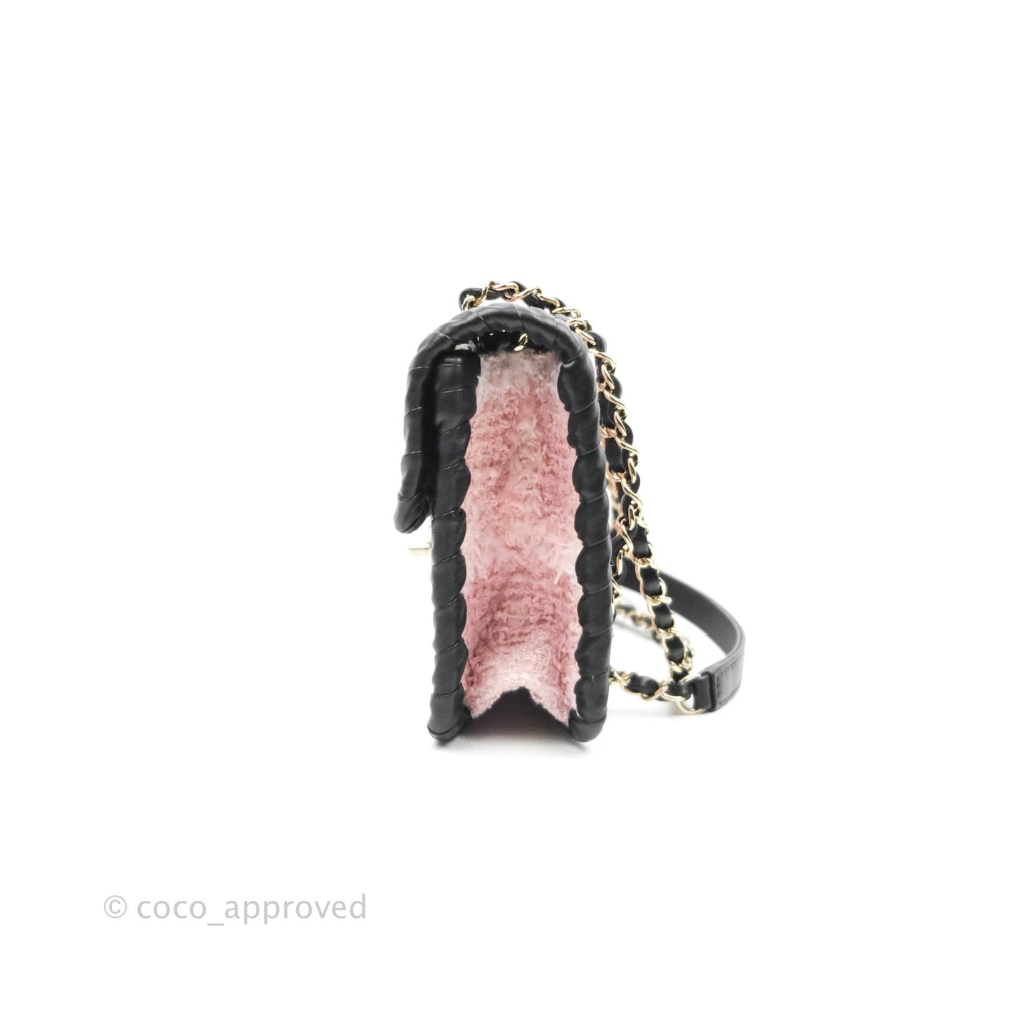Chanel Mini My Own Frame Flap Pink White Tweed Braided Calfskin 22S