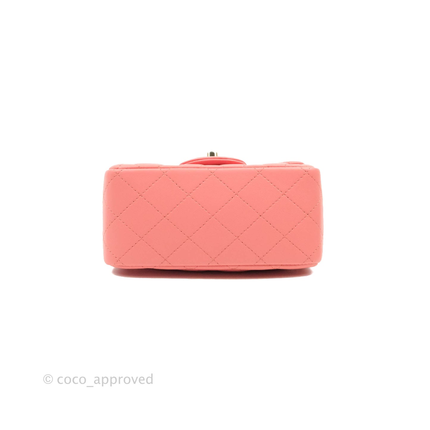 Chanel Quilted Mini Square Pink Lambskin Gold Hardware