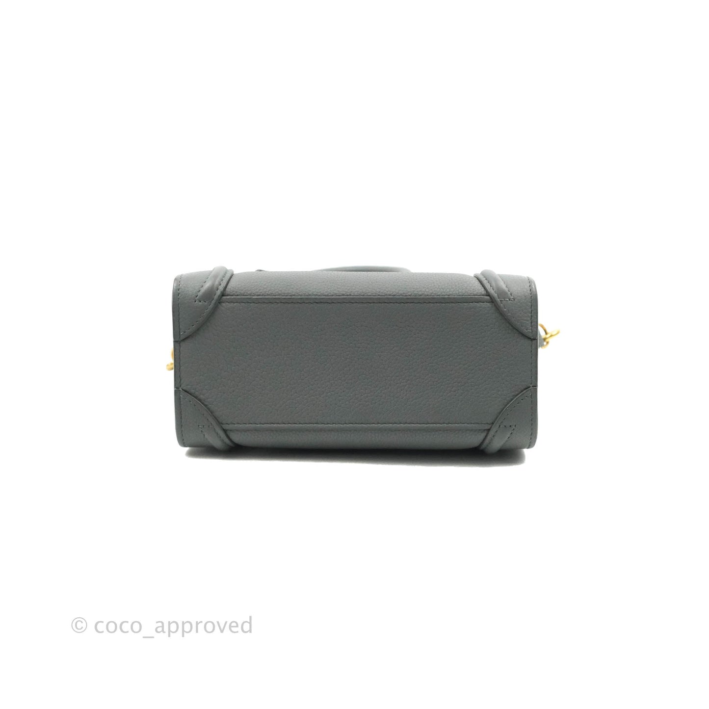 Celine Nano Luggage Grey Drummed Calfskin