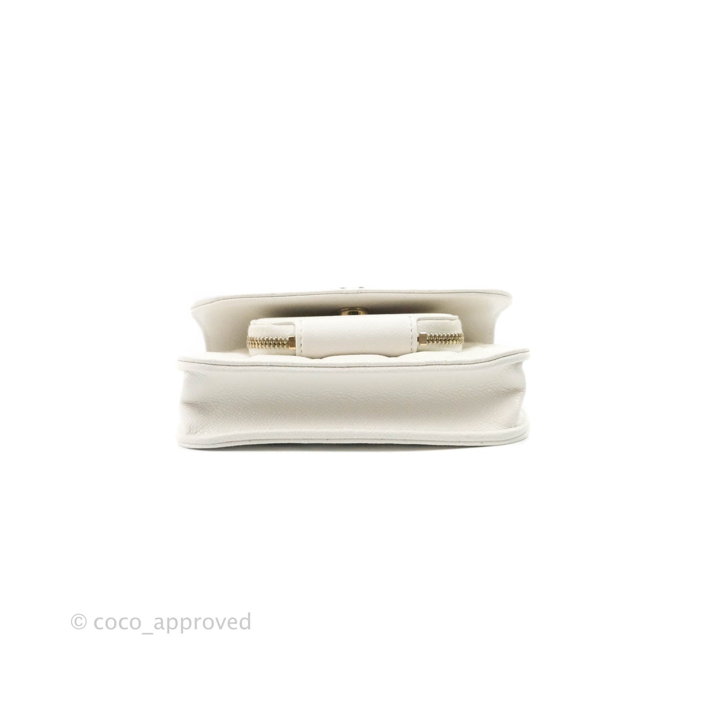 Chanel Business Affinity Clutch With Chain White Caviar Gold Hardware
