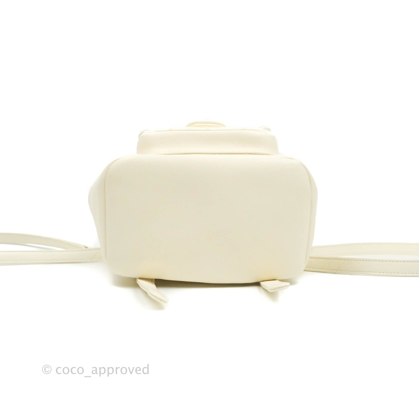 Chanel Quilted Small Duma Drawstring Backpack White Lambskin