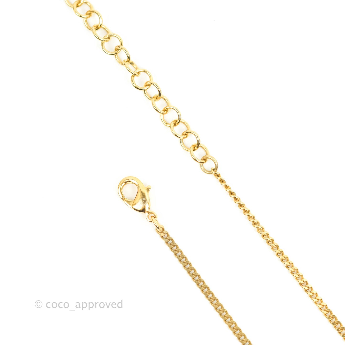 Chanel CC Crystal Pearl Perfume Bottle Necklace Gold Tone 20A