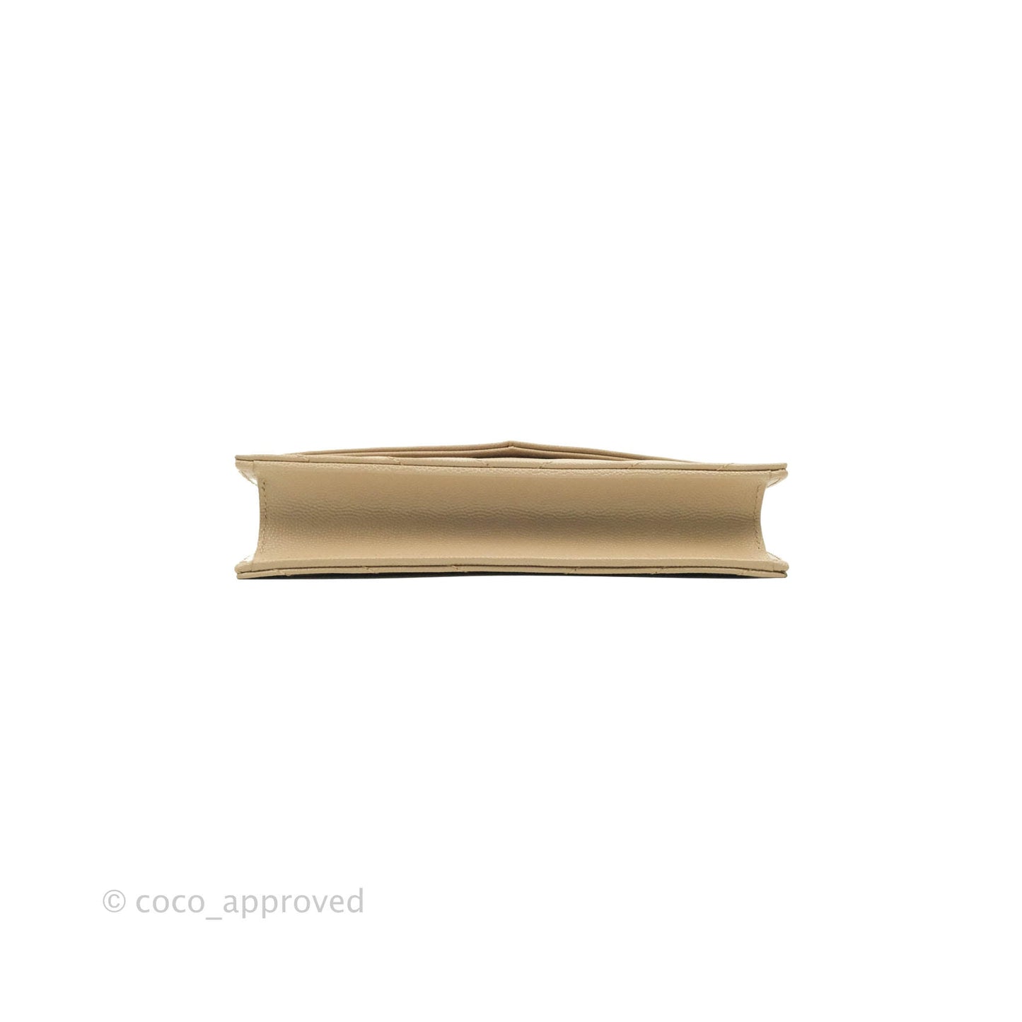 Saint Laurent Small Wallet on Chain Beige Grained Leather Gold Hardware