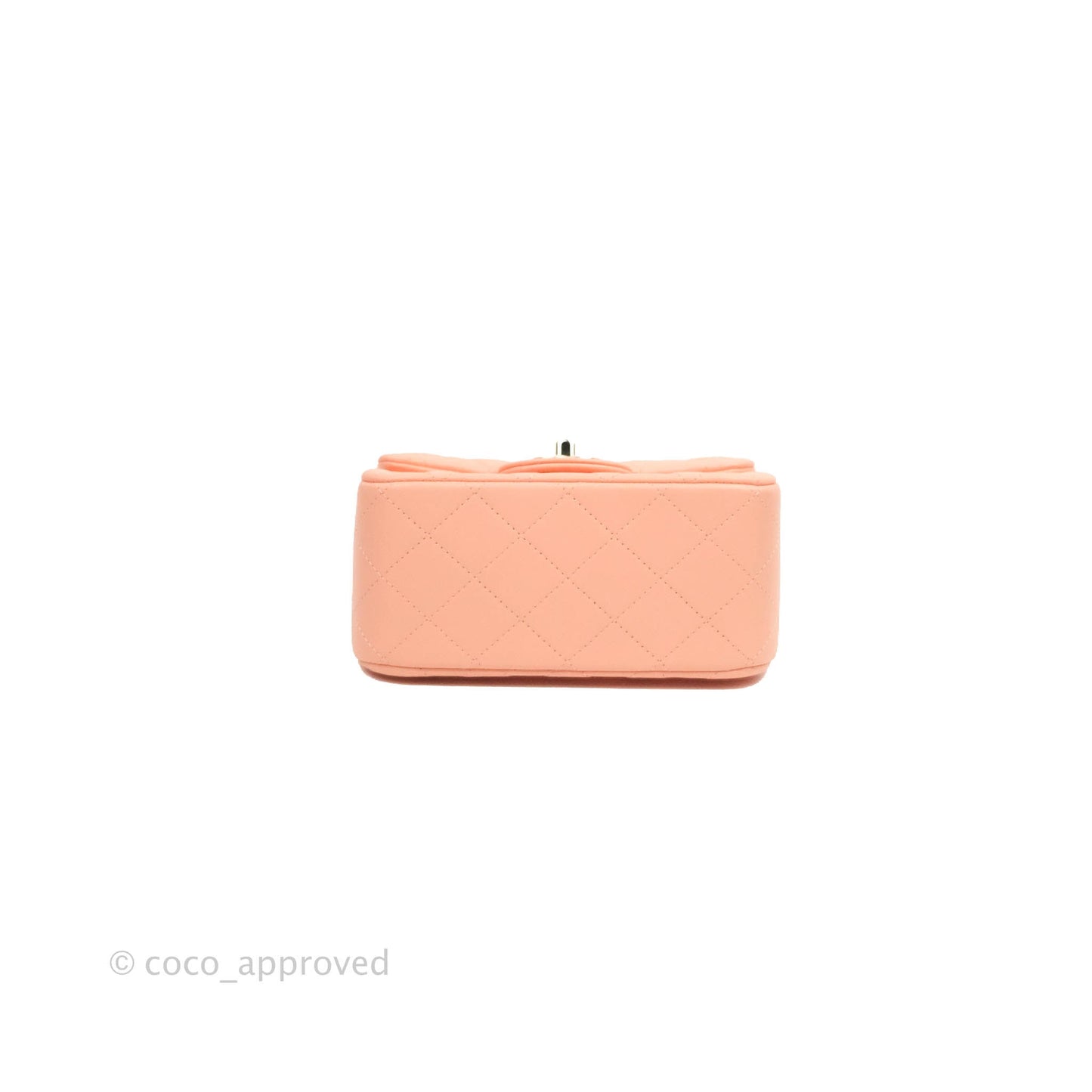 Chanel Quilted Mini Square Beige Pink Lambskin Gold Hardware