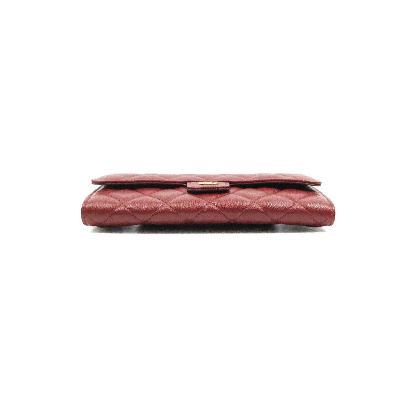 Chanel Caviar Quilted Long Flap Wallet Burgundy Caviar Gold Hardware