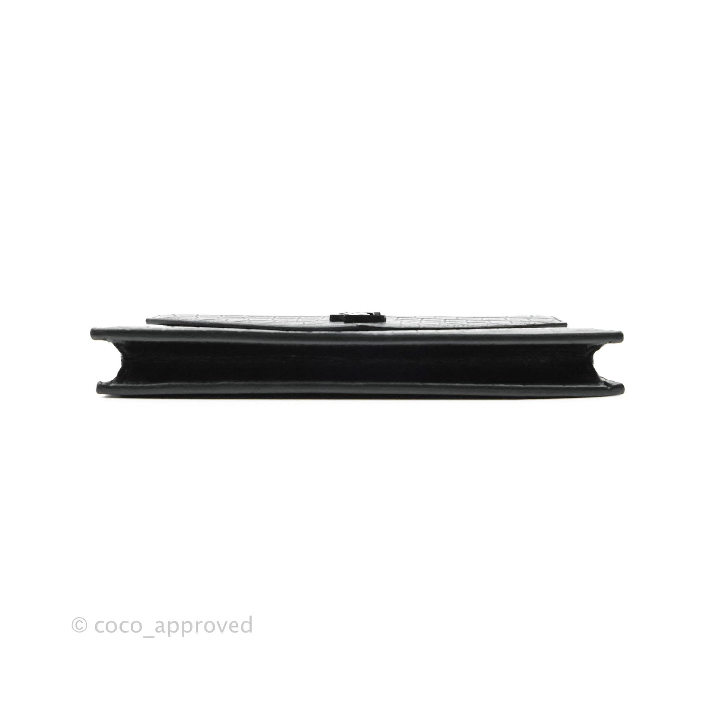 Saint Laurent Wallet on Chain So Black Crocodile-embossed Leather