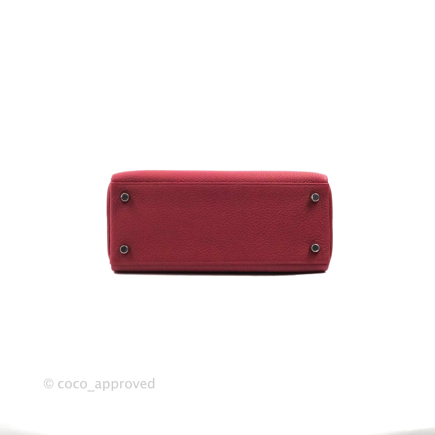 DM/email us to purchase - Hermes Kelly Retourne 25 Togo Rouge Grenat K1 Palladium Hardware