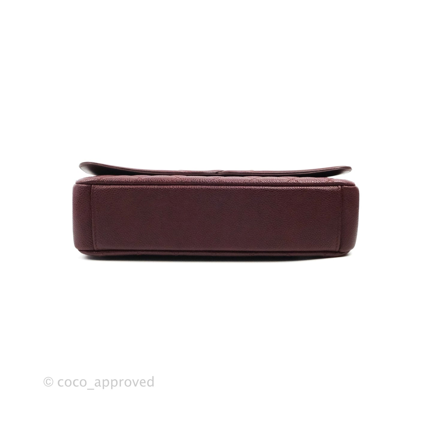 Chanel Quilted Medium CC Filigree Flap Burgundy Black Caviar