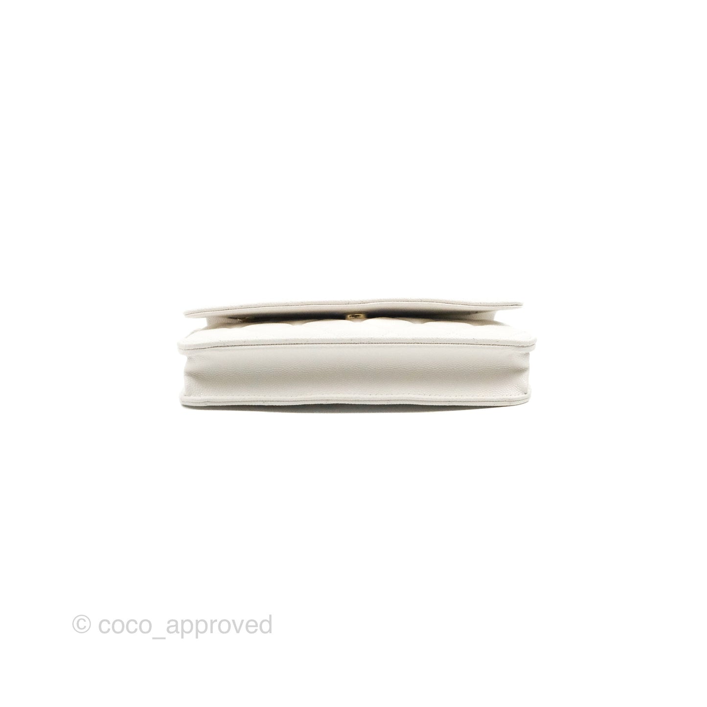 Chanel Quilted Classic Wallet on Chain WOC White Caviar Gold Hardware