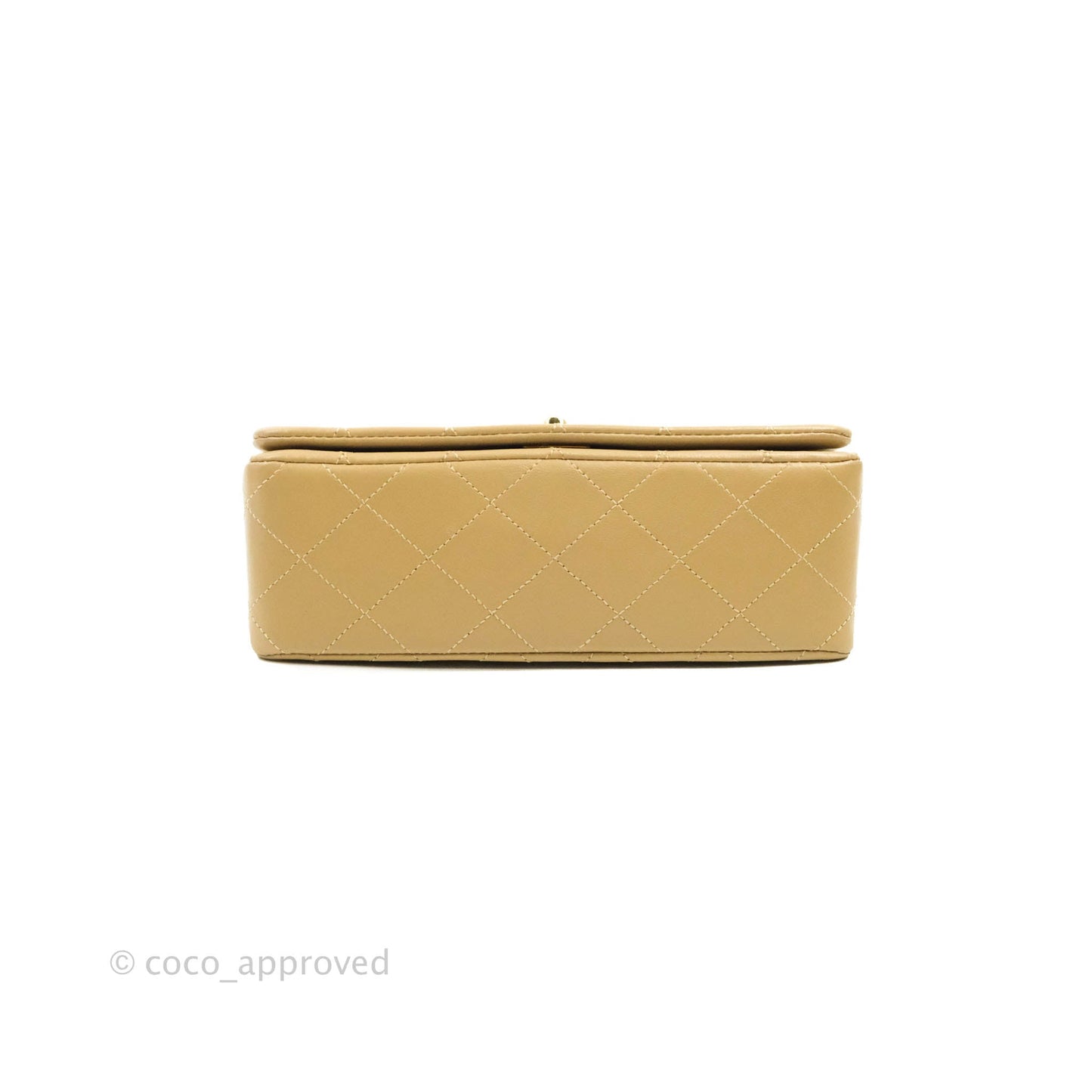 Chanel Vintage Small Single Full Flap Bag Beige Lambskin 24K Gold Hardware