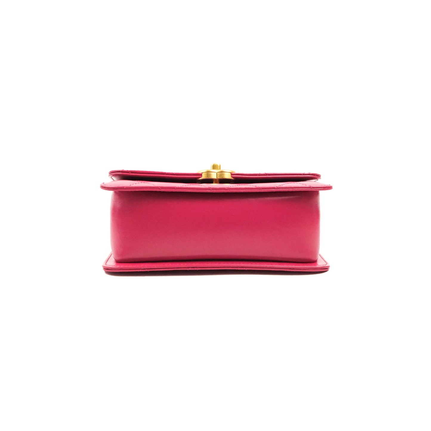 Chanel Quilted Mini Perfect Fit Adjustable Pink Calfskin Aged Gold Hardware 21A