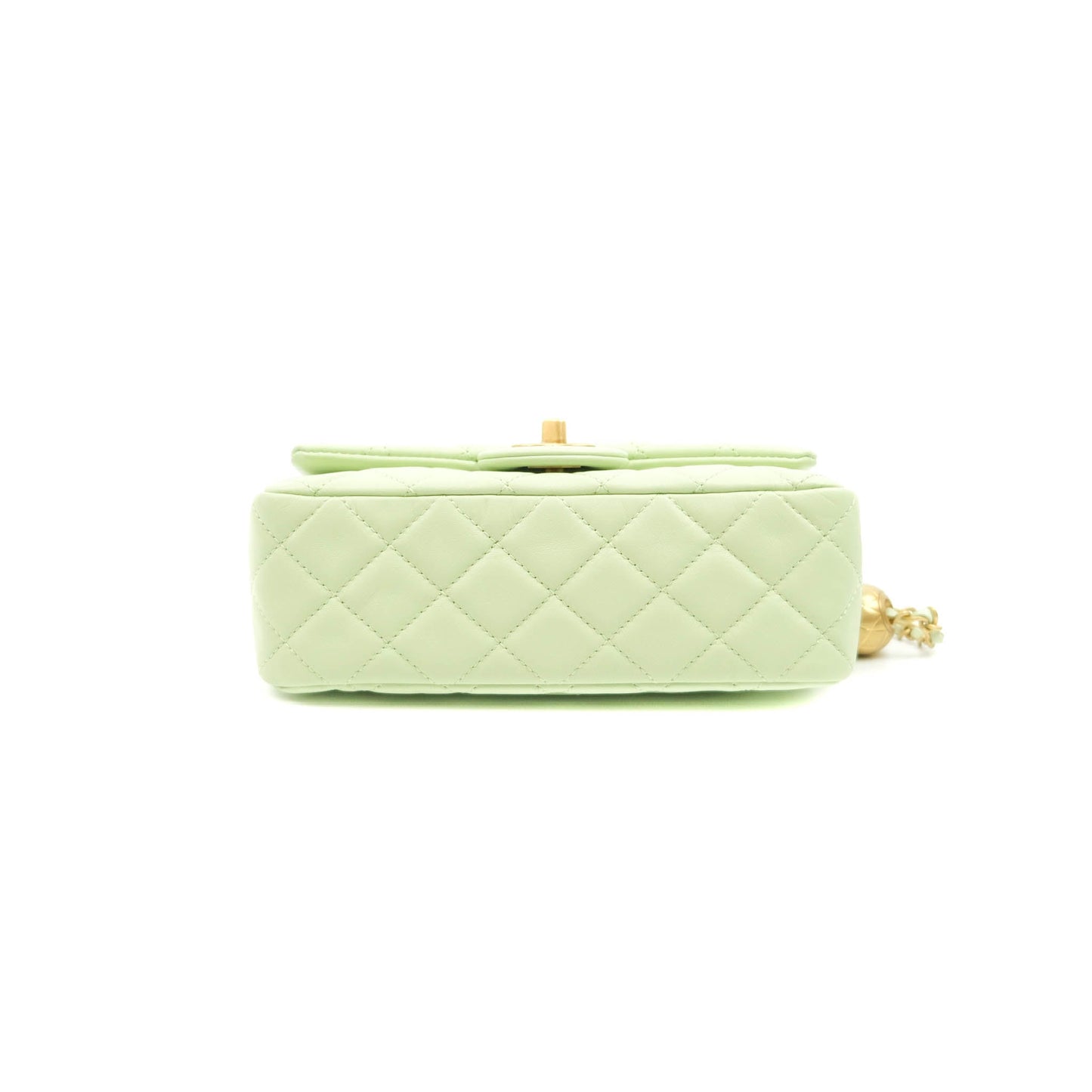 Chanel Mini Rectangular Pearl Crush Avocado Green Lambskin Aged Gold Hardware 22C
